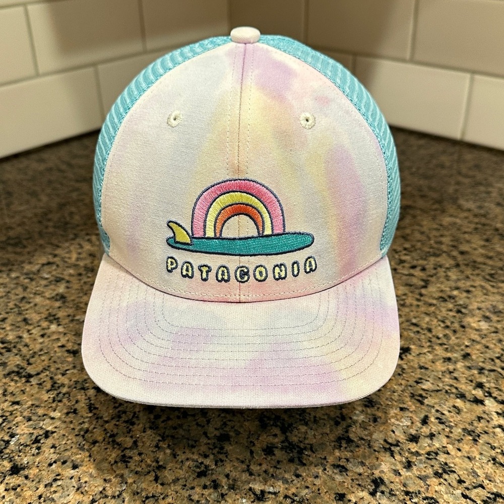 Patagonia Trucker Hat Snapback Rainbow Surfboard Tie Dye *Read